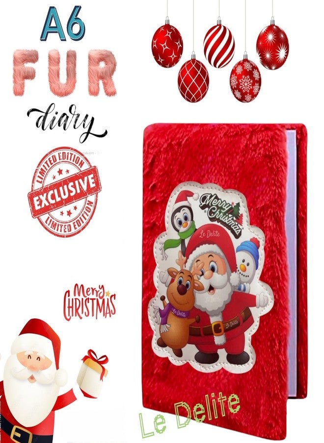 Le Delite Santa Claus Stationery Gift Set for Kids I new year Merry Christmas goody gift set cute stylish School Stationery Pencil Pouch with Bag Diary I santa claus Gift for Kids (fur combo xmas) - Image 3